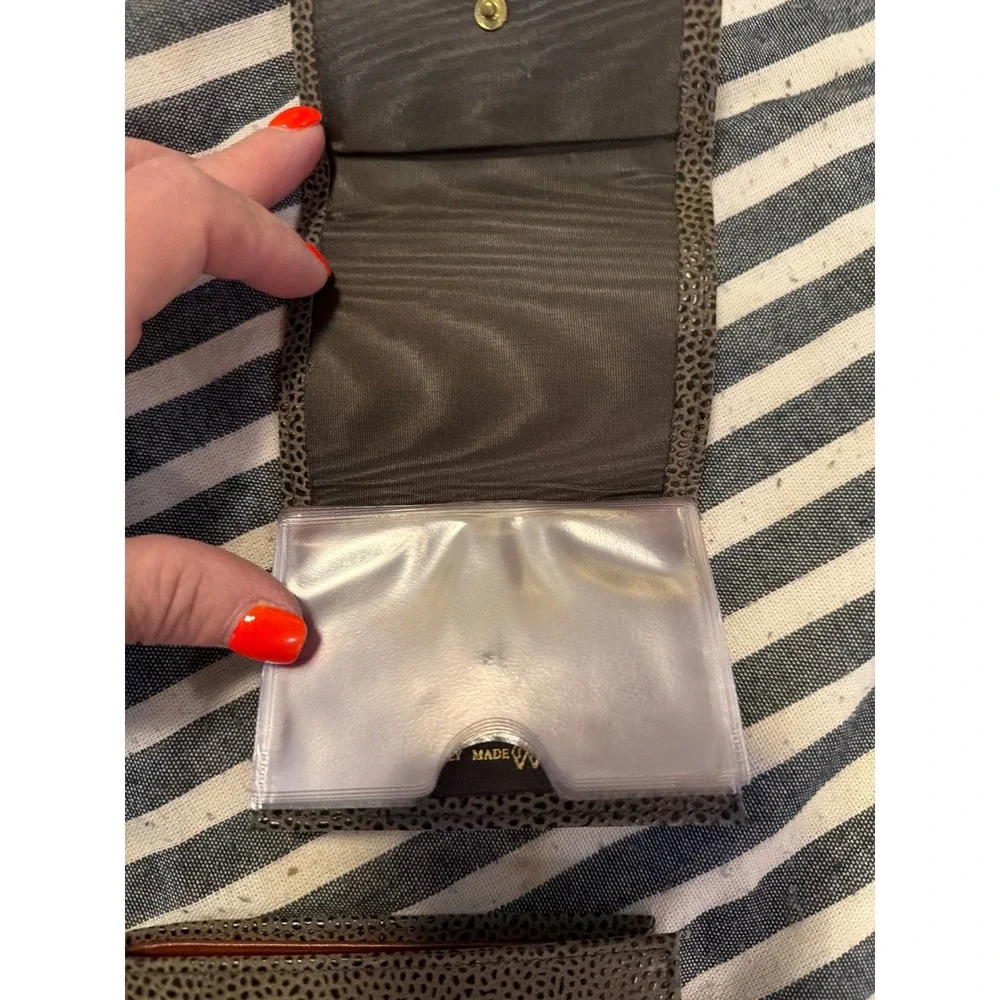 Vintage Virgin Luggage Wallet and Card Holder Set Made in England Brown Pebbled